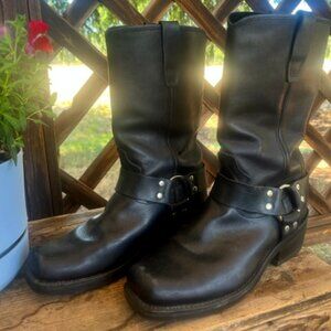 Unisex Square Toe Durango Black Leather Boots